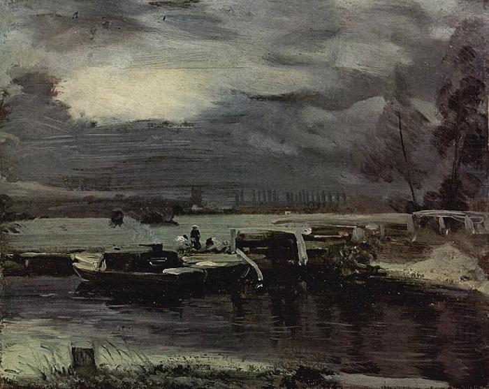 John Constable Boats on the Stour, Dedham Church in the background china oil painting image